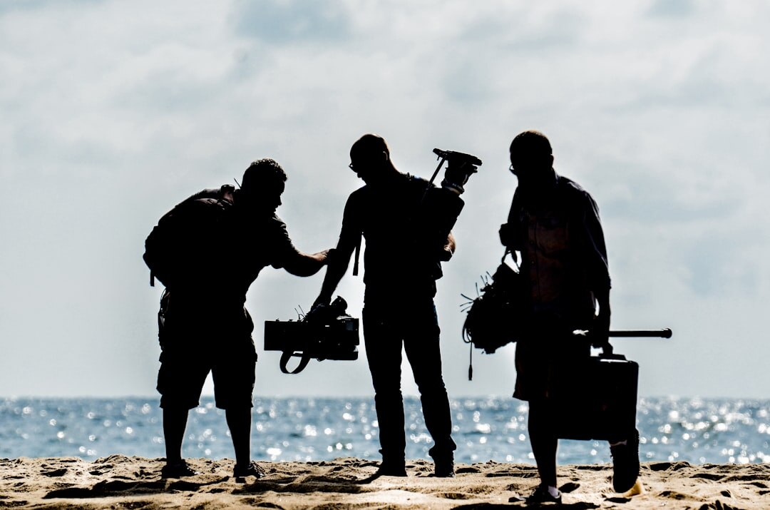 group of actors on set